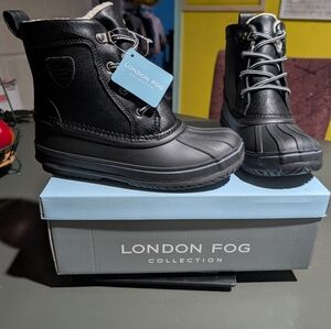 London Fog Black Winter Boots Size 4 New In Box